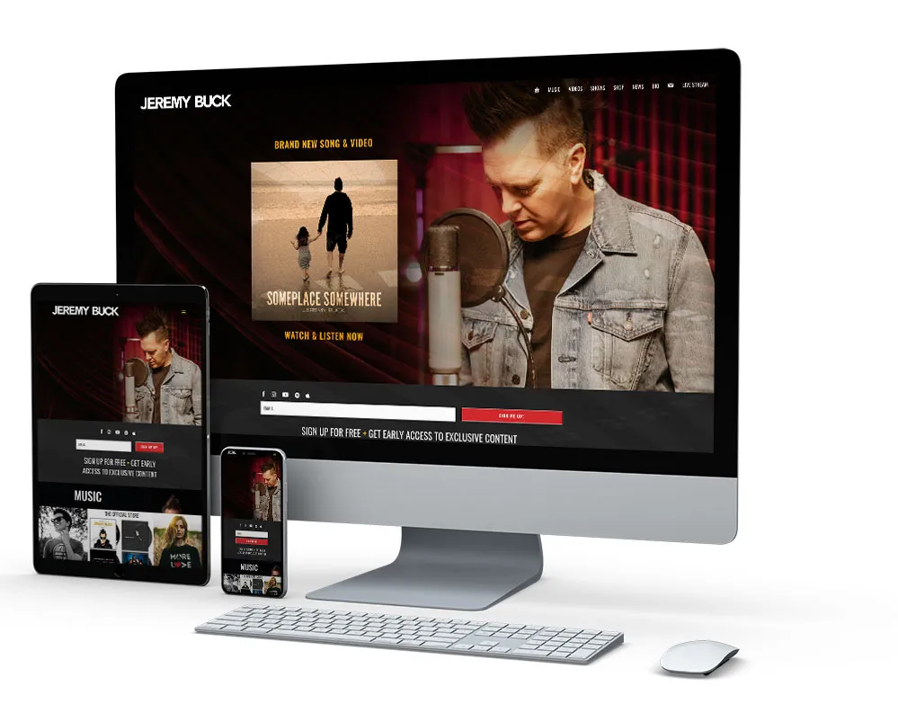 Jeremy Buck: website on desktop, tablet and phone