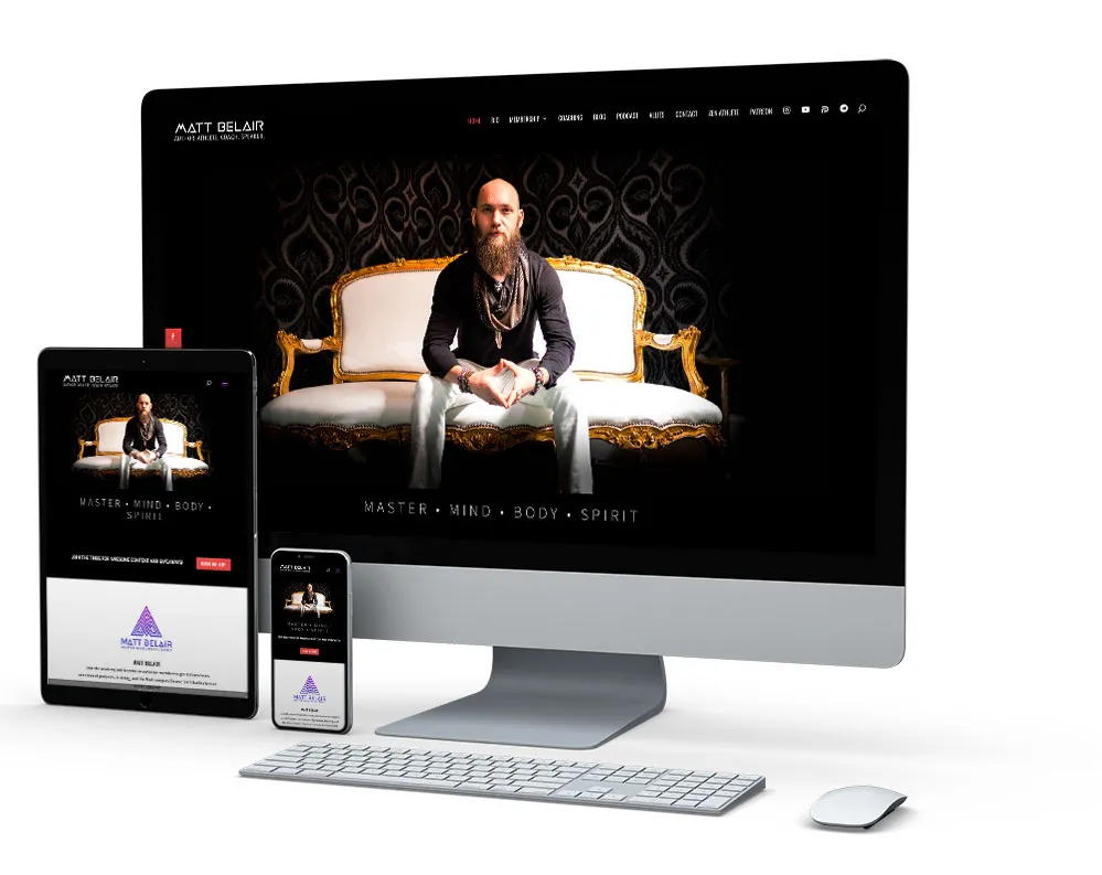 Matt Belair: website on desktop, tablet and phone