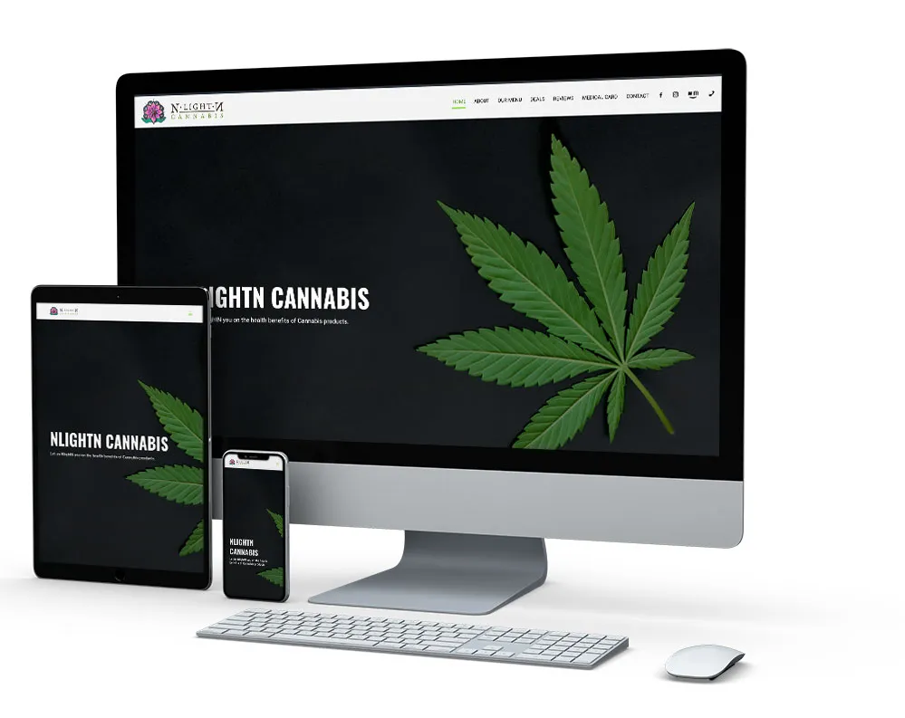 NlightN Cannabis: website on desktop, tablet and phone
