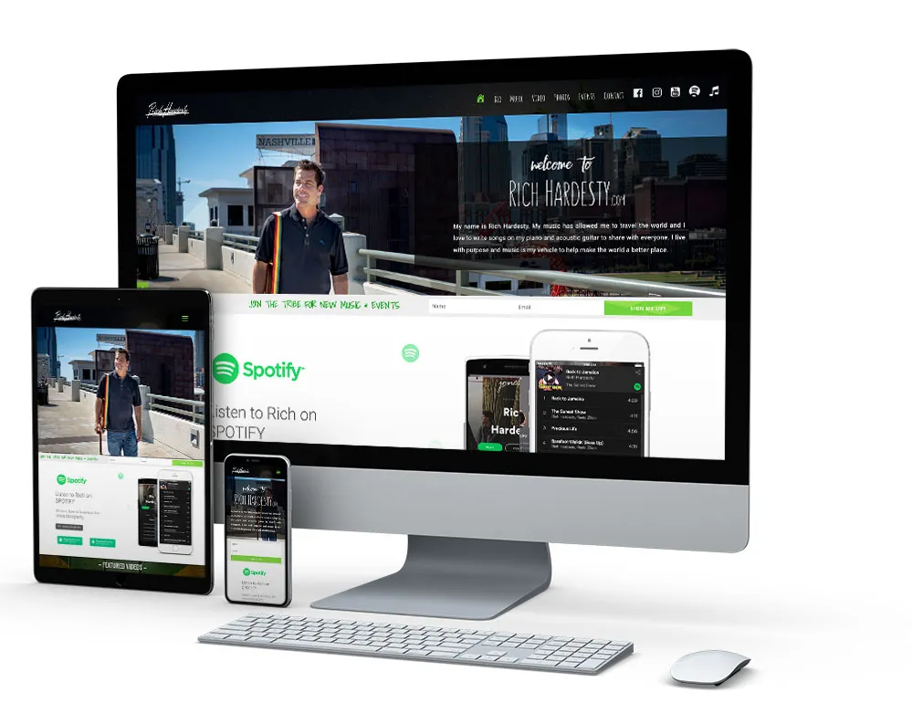 Rich Hardesty: website on desktop, tablet and phone