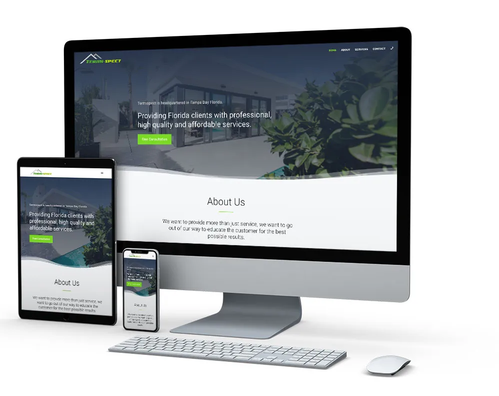 Termispect: website on desktop, tablet and phone