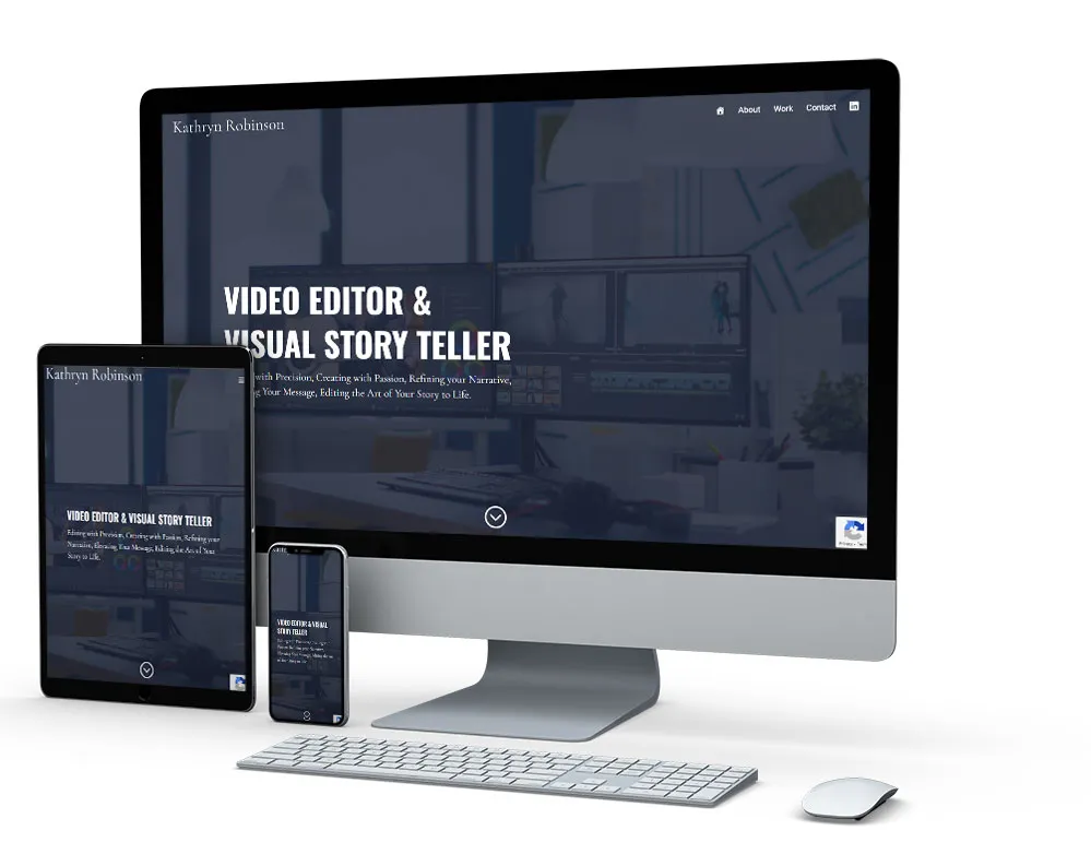 Kathryn Robinson: website on desktop, tablet and phone
