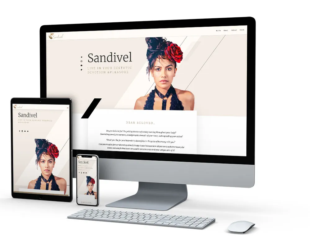 Sandivel: website on desktop, tablet and phone