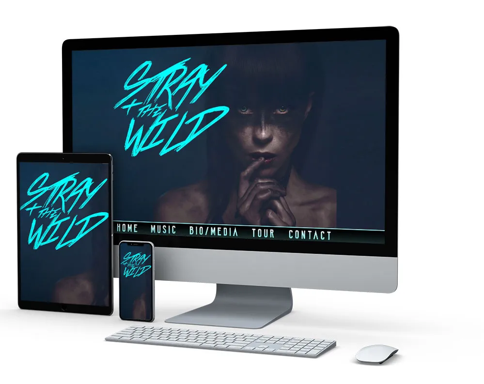 Stray + the Wild: website on desktop, tablet and phone
